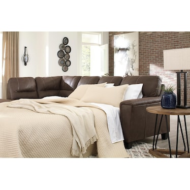 Navi 2-Piece Chestnut Sleeper Sectional with Chaise