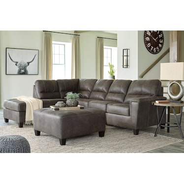 Navi 2-Piece Smoke Sectional with Chaise