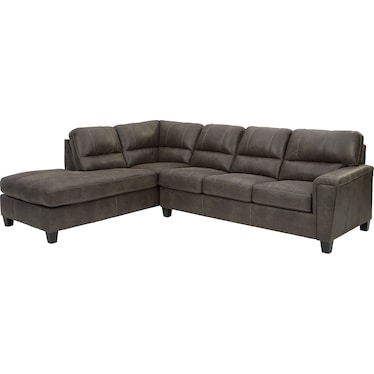 Navi 2-Piece Smoke Sectional with Chaise
