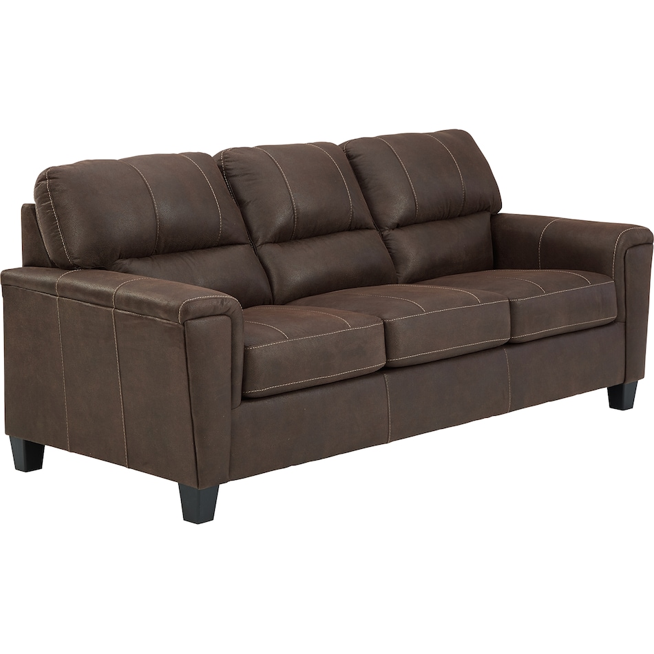 navi dark brown st stationary fabric sofa   