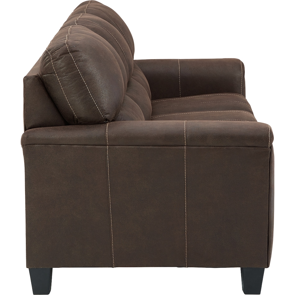 navi dark brown st stationary fabric sofa   