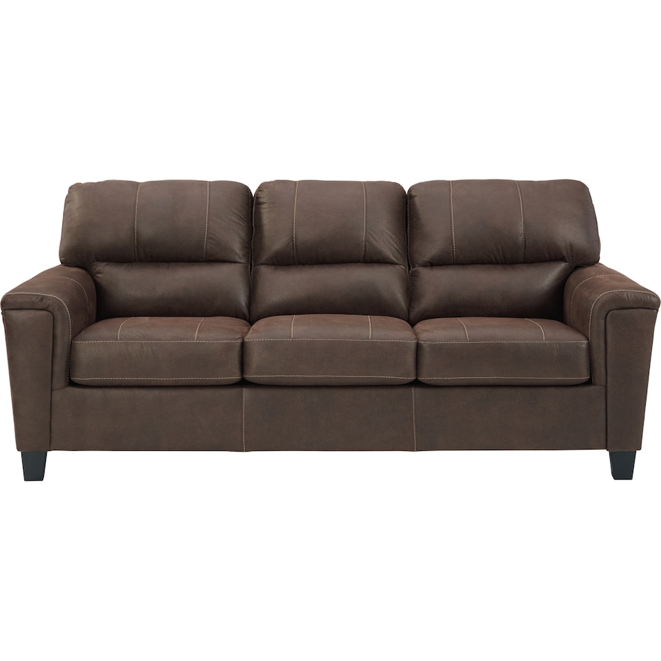 navi dark brown st stationary fabric sofa   