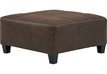 navi dark brown st stationary fabric ottoman   