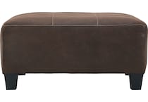 navi dark brown st stationary fabric ottoman   