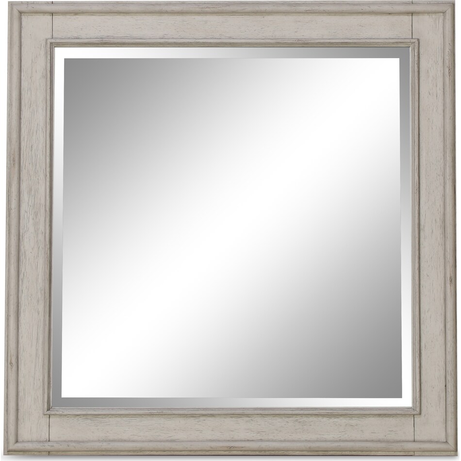 newbury distressed white mirror   