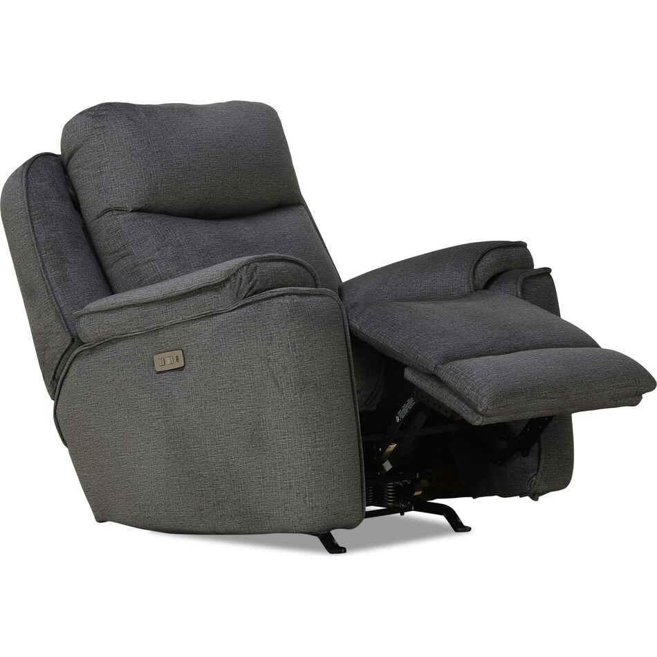 nova living room dark gray power recliner   