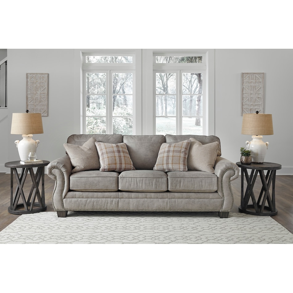 olsberg gray st stationary fabric sofa   