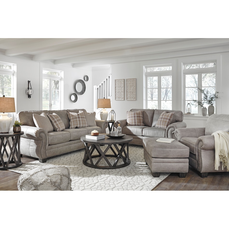 olsberg gray st stationary fabric sofa   