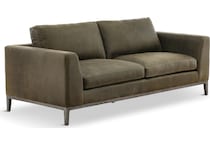 optima living room dark gray st stationary leather sofa   