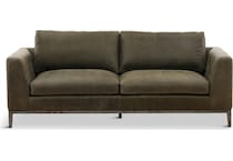 optima living room dark gray st stationary leather sofa   