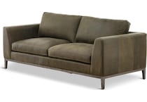 optima living room dark gray st stationary leather sofa   