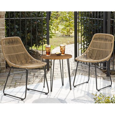 Coral Sand Outdoor Chairs with Table Set (Set of 3)