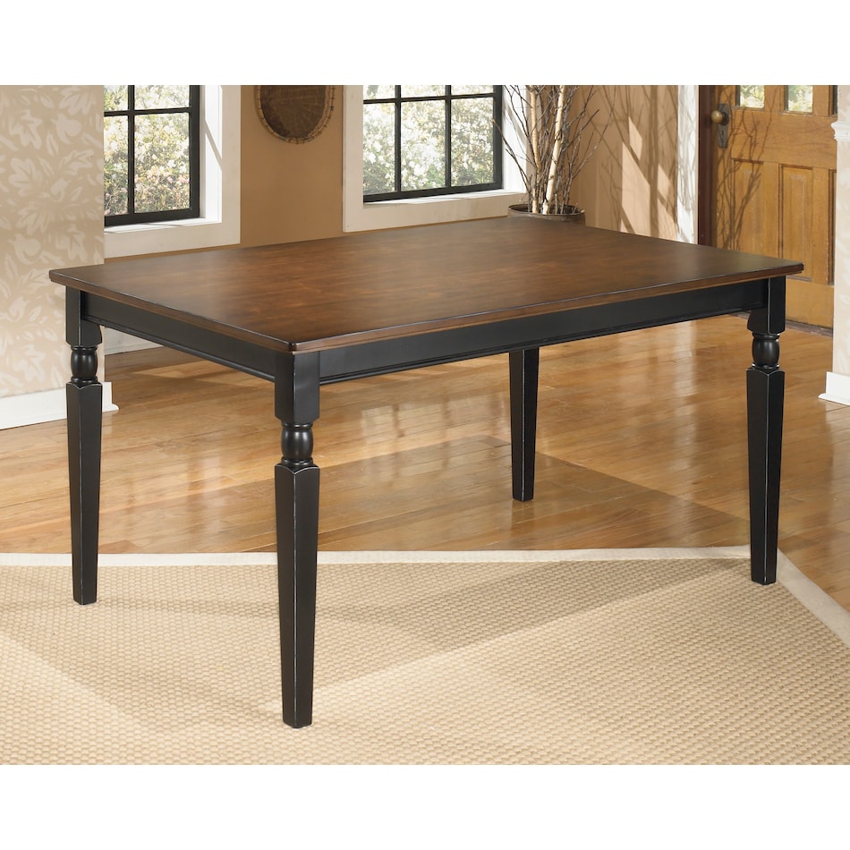 owingsville dining black   brown dr dining table reg hgt d   