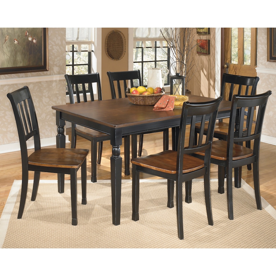 owingsville dining black   brown dr dining table reg hgt d   