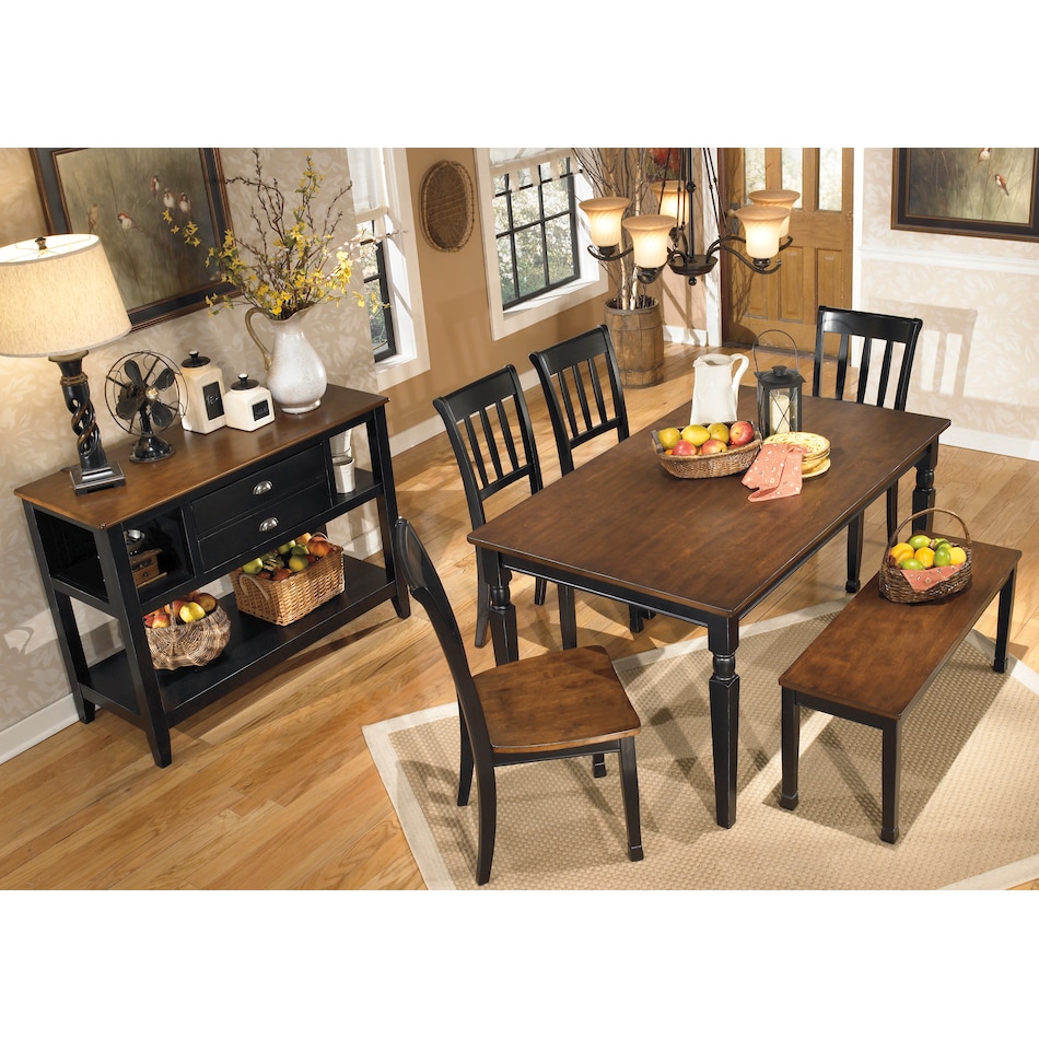 owingsville dining black   brown dr dining table reg hgt d   