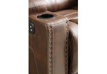 owners box brown power console loveseat   