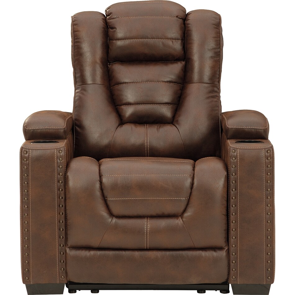 owners box brown power recliner   