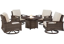 paradise trail brown  piece dining set rm  