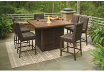 paradise trail brown outdoor dining set rm  