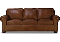 park avenue brown leather sofa   