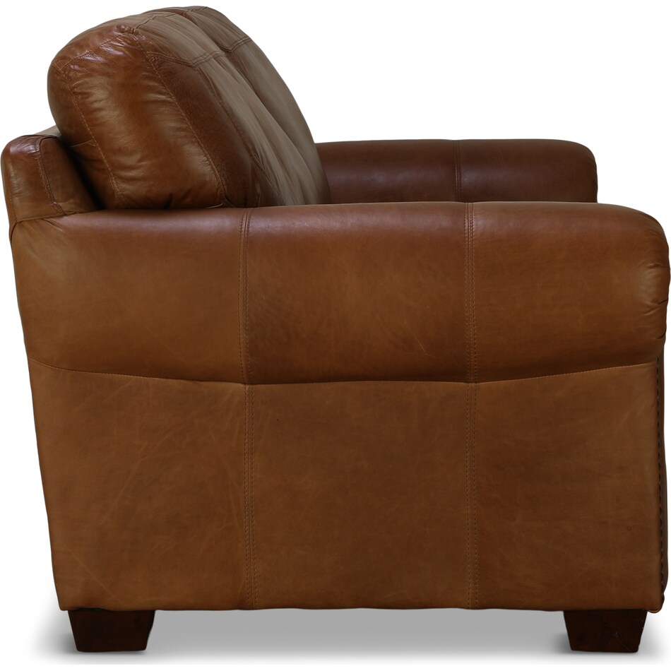 park avenue brown leather sofa   