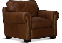 park avenue brown st stationary leather chair   