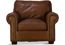 park avenue brown st stationary leather chair   