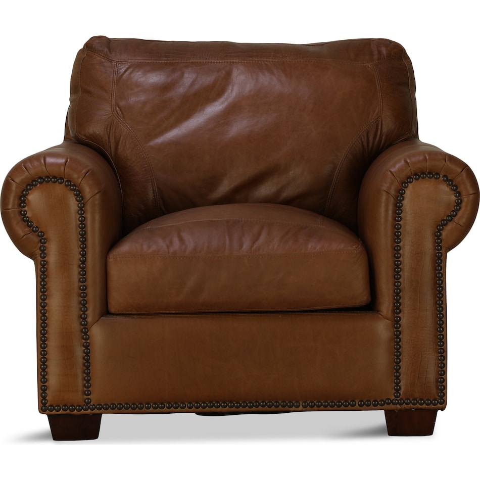 park avenue brown st stationary leather chair   