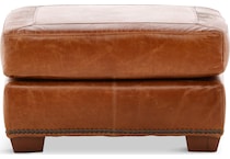 park avenue brown st stationary leather ottoman   