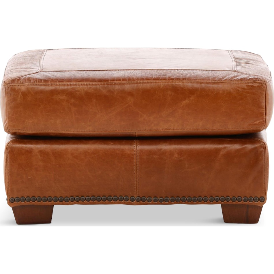 park avenue brown st stationary leather ottoman   