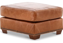 park avenue brown st stationary leather ottoman   