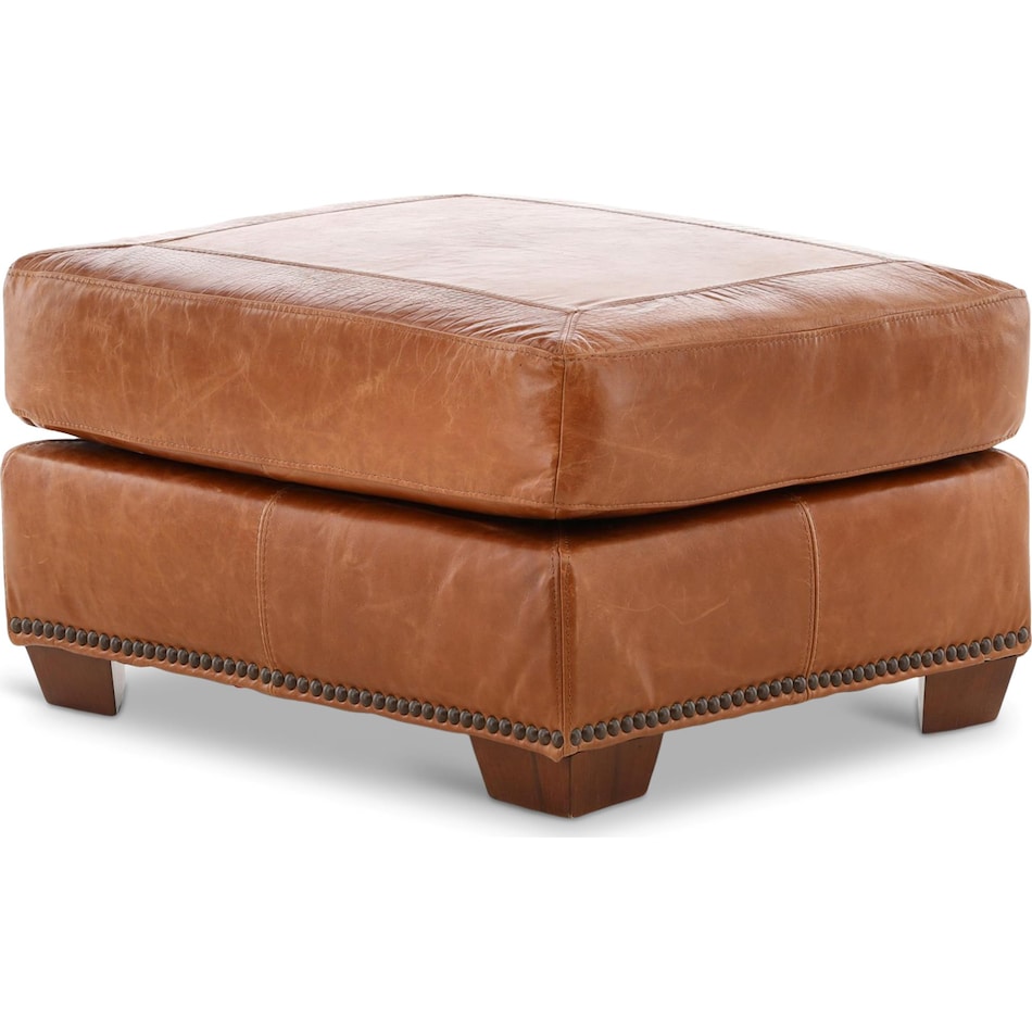 park avenue brown st stationary leather ottoman   