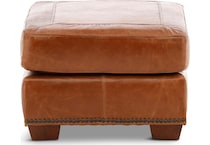 park avenue brown st stationary leather ottoman   