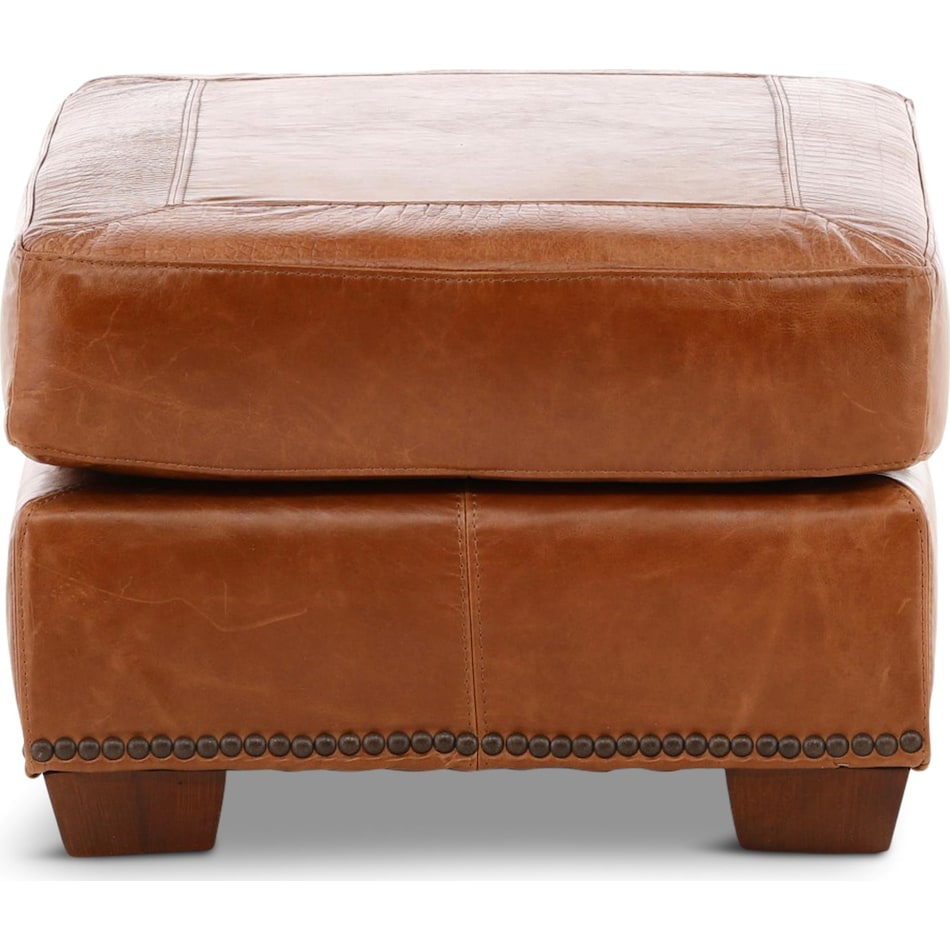 park avenue brown st stationary leather ottoman   