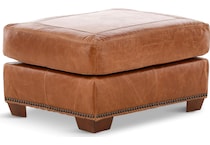 park avenue brown st stationary leather ottoman   