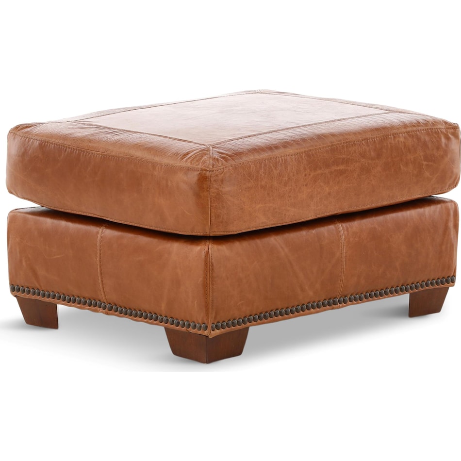 park avenue brown st stationary leather ottoman   