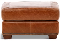 park avenue brown st stationary leather ottoman   