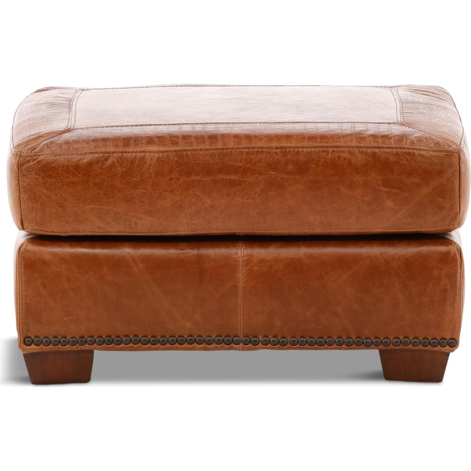 park avenue brown st stationary leather ottoman   