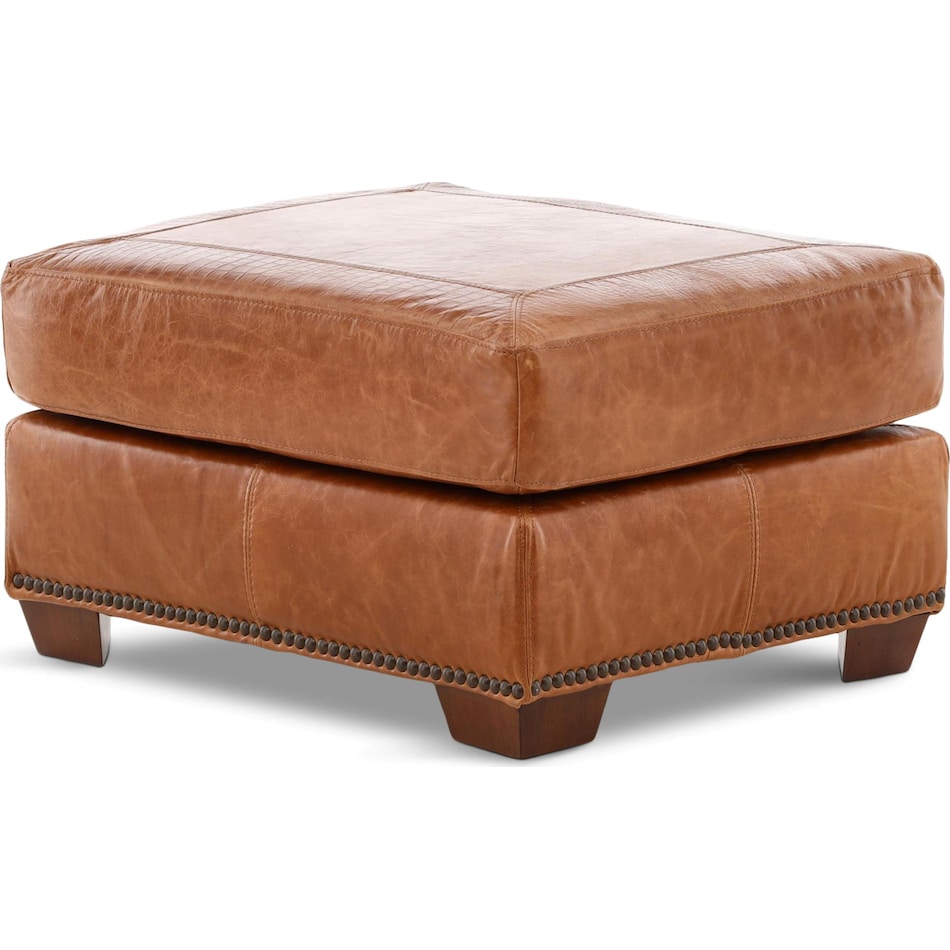 park avenue brown st stationary leather ottoman   