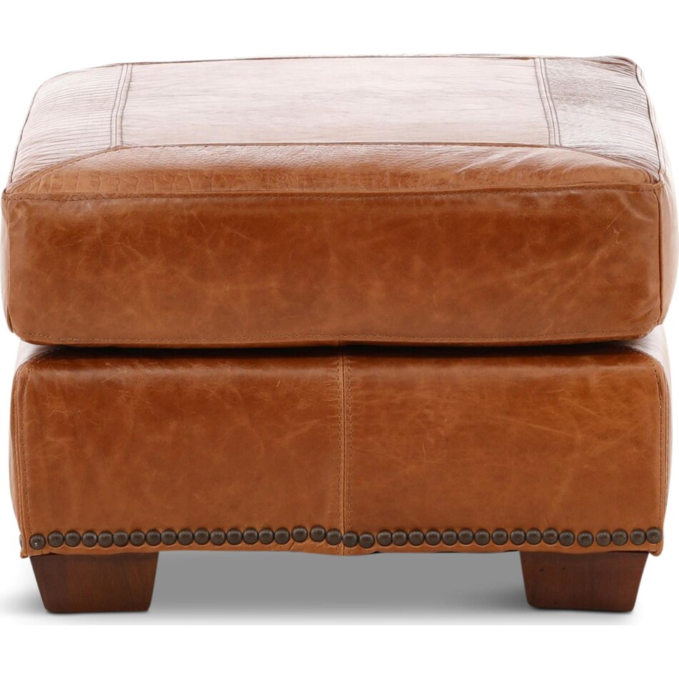 park avenue brown st stationary leather ottoman   