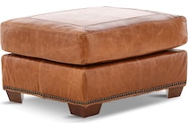 park avenue brown st stationary leather ottoman   