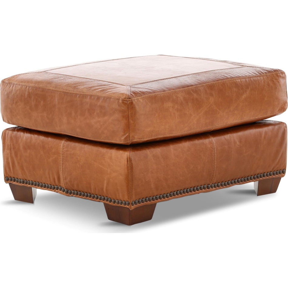 park avenue brown st stationary leather ottoman   