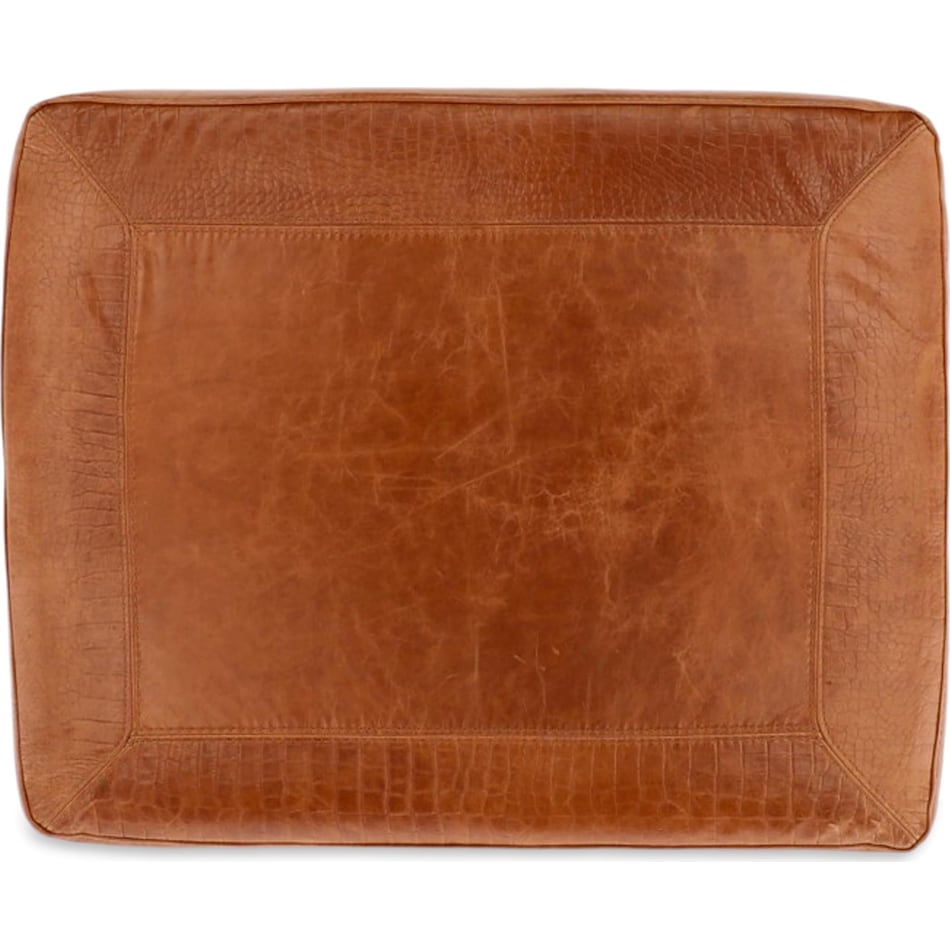 park avenue brown st stationary leather ottoman   