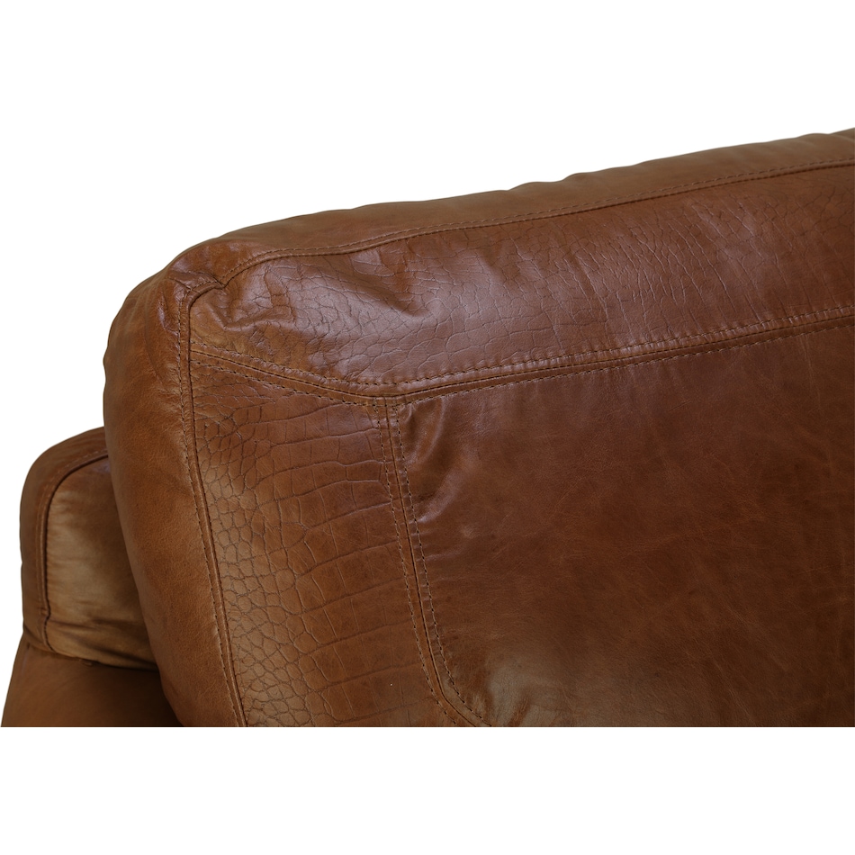 park avenue brown st stationary leather sofa   