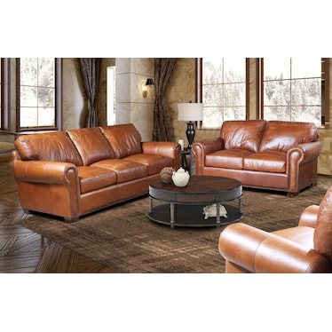 Park Avenue Leather Loveseat