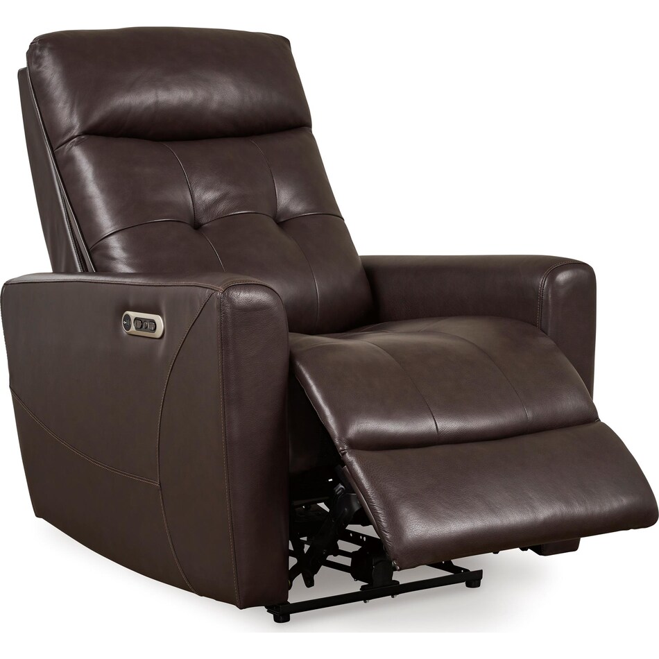 pisgham living room dark brown mt leather recliner p u  