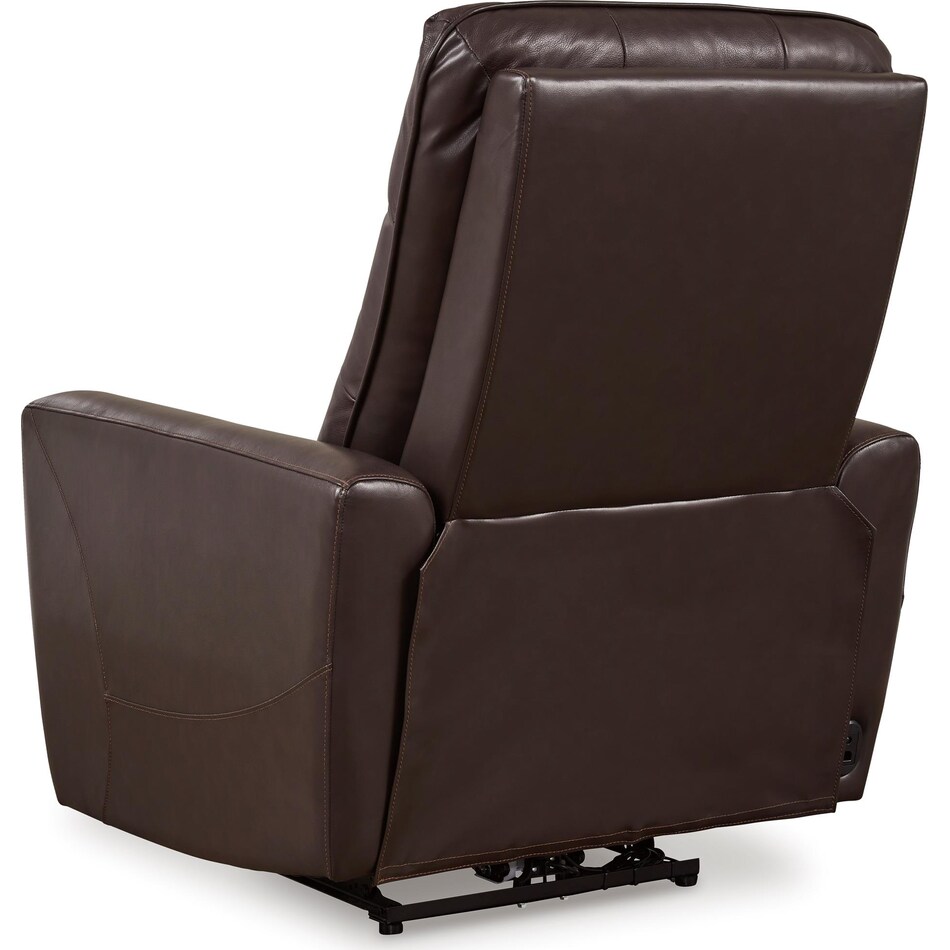 pisgham living room dark brown mt leather recliner p u  