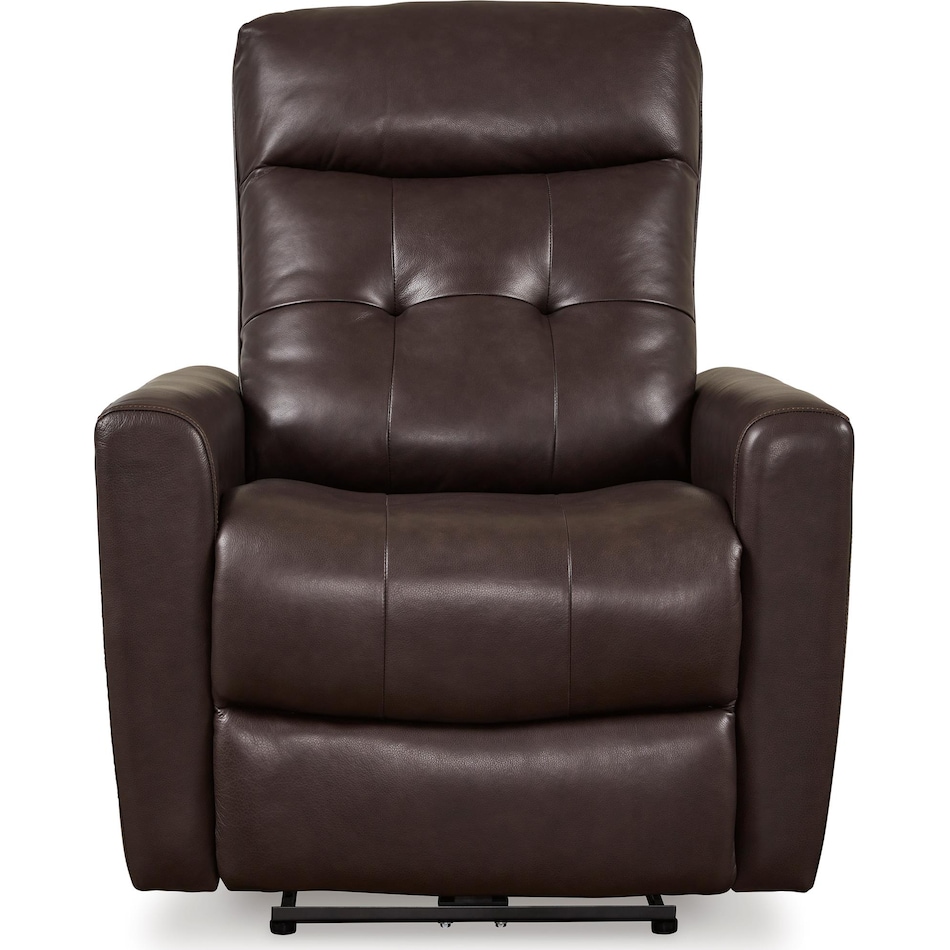 pisgham living room dark brown mt leather recliner p u  