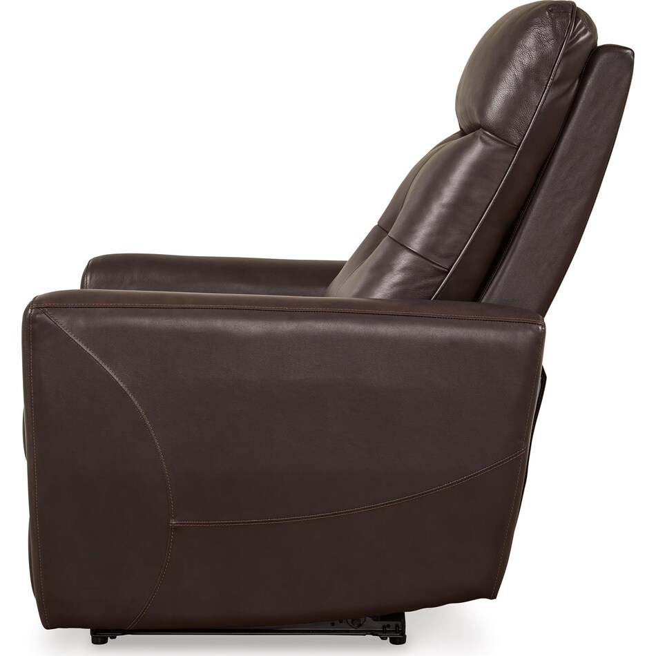 pisgham living room dark brown mt leather recliner p u  