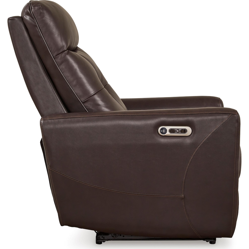 pisgham living room dark brown mt leather recliner p u  